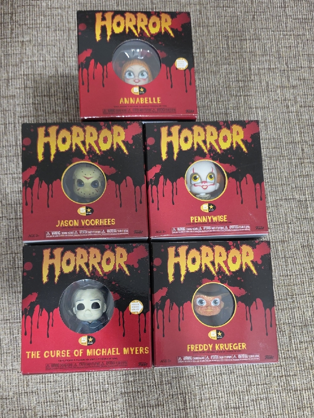 Funko Horror Collectible Figures - Black, Red, Yellow, White